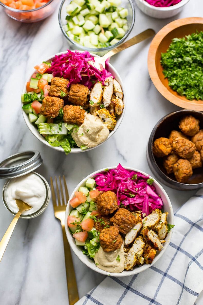 Easy Loaded Mediterranean Falafel Bowl