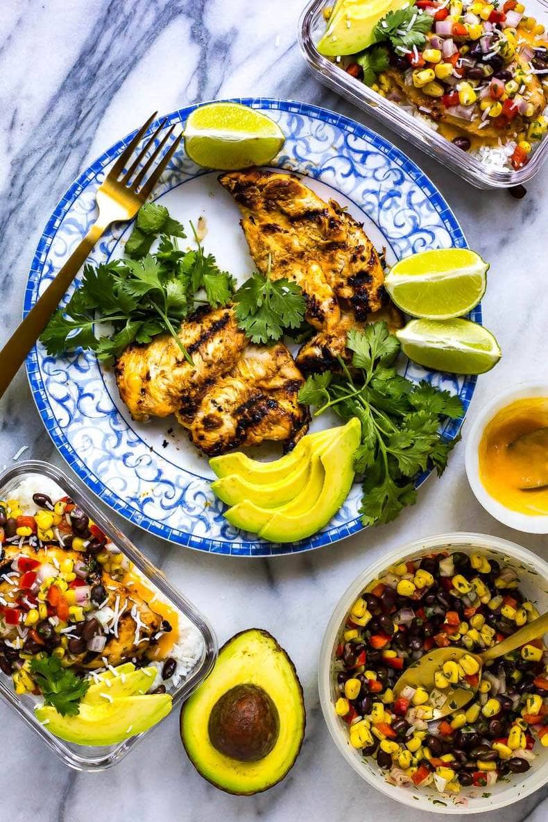 Coconut Mango Chicken Meal Prep Bowls