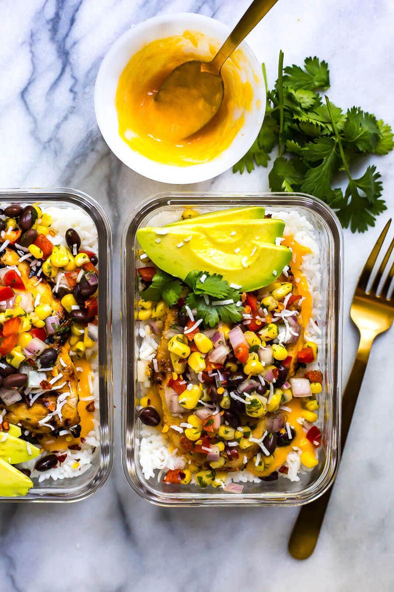 Coconut Mango Chicken Meal Prep Bowls