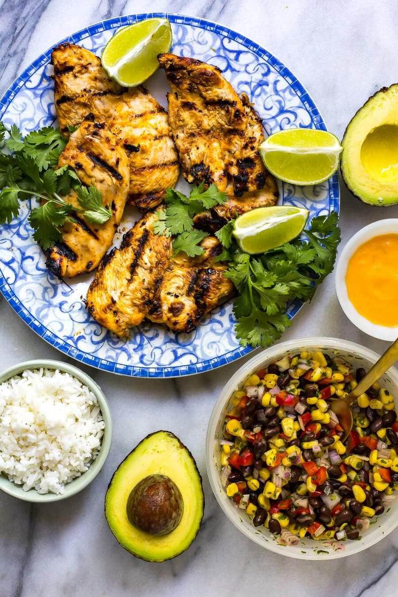 Coconut Mango Chicken Meal Prep Bowls