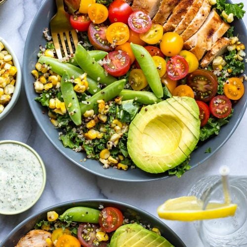 Chicken Ranch Kale & Quinoa Bowls