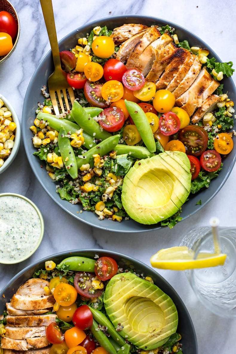 Chicken Ranch Kale & Quinoa Bowls