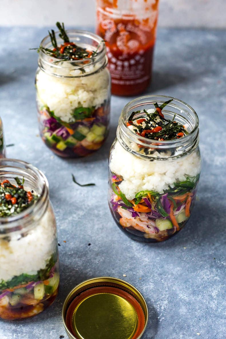 Deconstructed Sushi Jars for Clean Meal Prep!