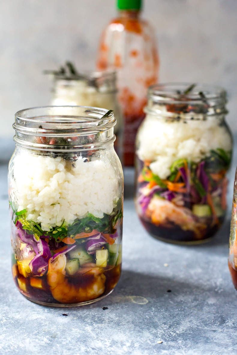 Sushi Mason Jars are Made to Prep Ahead for a Balanced Meal!