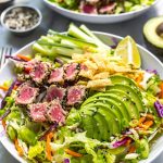 Sashimi Tuna Salad with Carrot Ginger Dressing