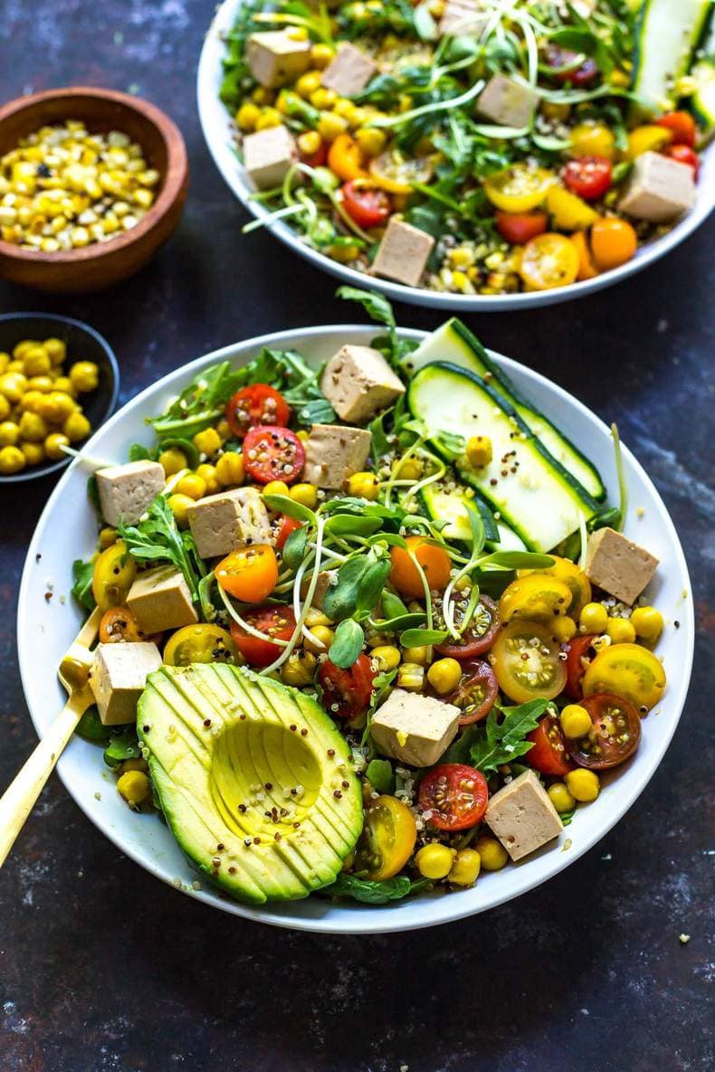 Summer Buddha Bowls with Turmeric Chickpeas