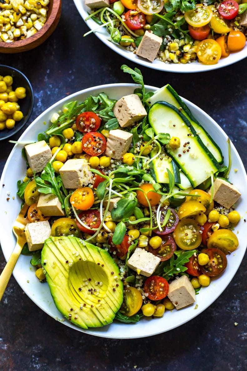 Summer Buddha Bowls with Turmeric Chickpeas