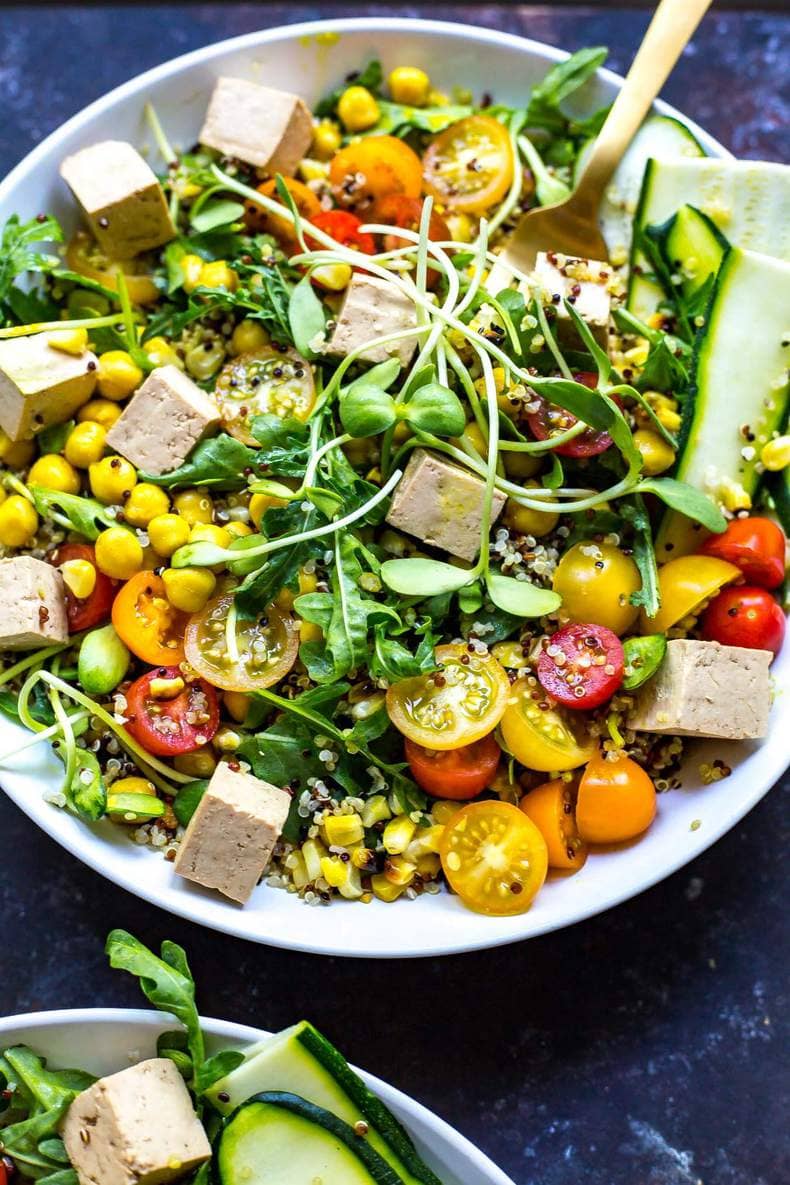 Summer Buddha Bowls with Turmeric Chickpeas