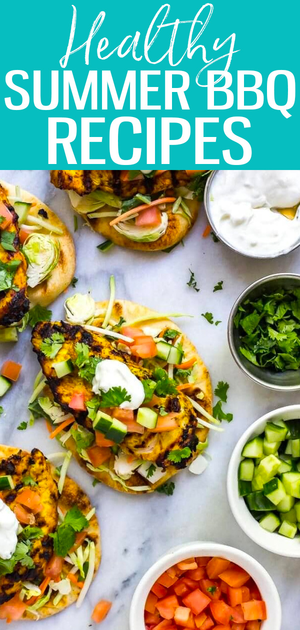 These 15 Healthy BBQ Recipes are perfect for summer and include everything from homemade burgers to Caribbean tofu bowls, salads and more! #summerrecipes #bbq