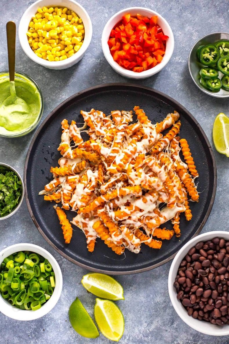 Easy Loaded Tex Mex Sweet Potato Fries