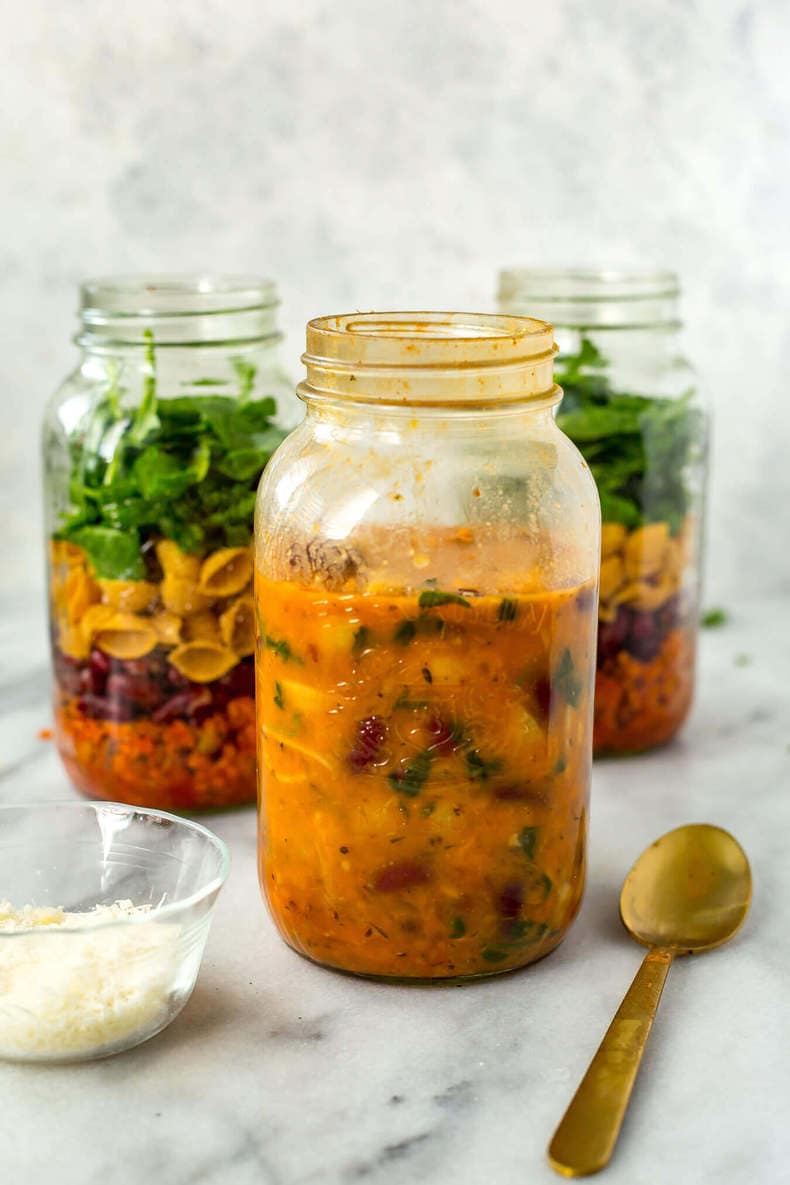Make Ahead Instant Soup Jars with Protein - Cotter Crunch