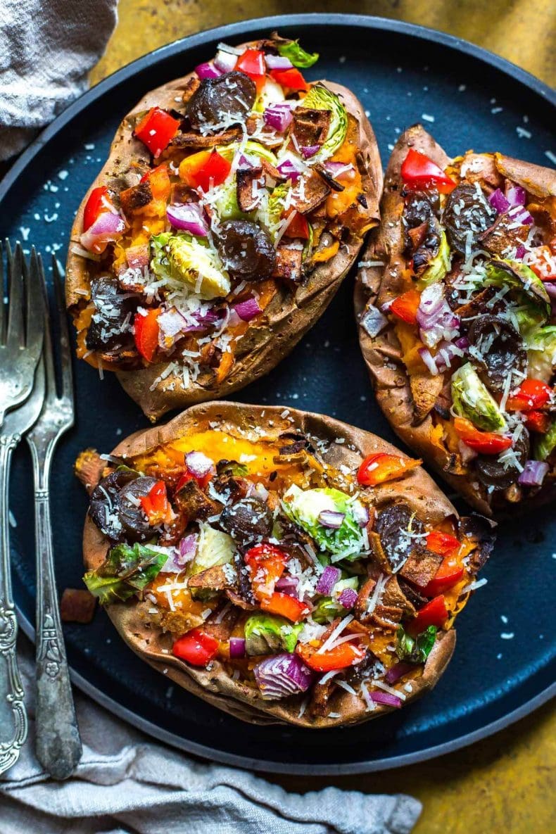 Loaded Stuffed Balsamic Sweet Potatoes - The Girl on Bloor