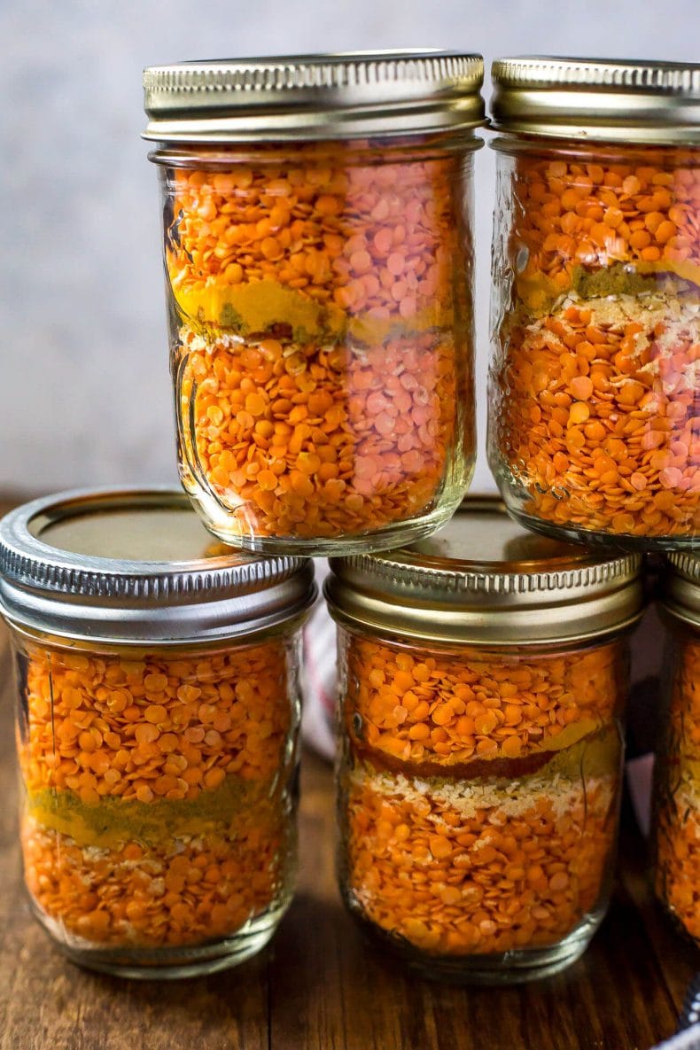 Easy Coconut Curry Lentil Soup in a Jar