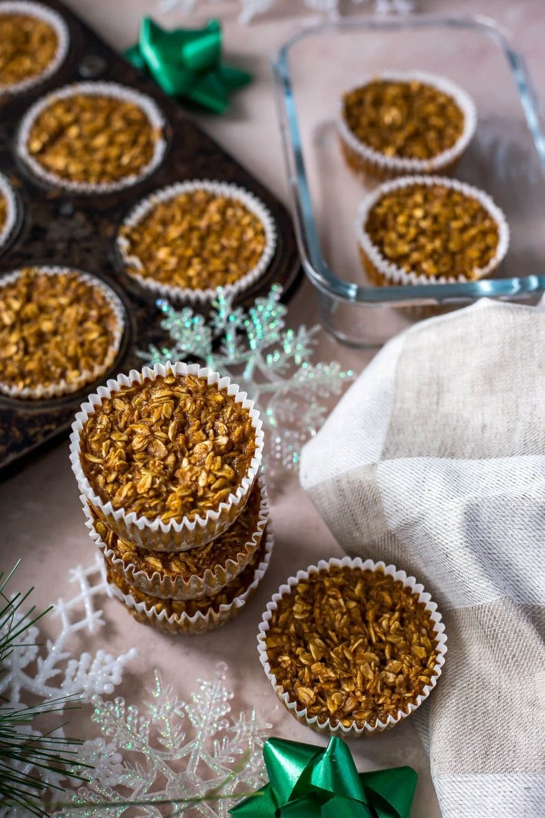 Meal Prep Gingerbread Oatmeal Cups
