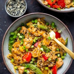 Instant Pot Honey Sesame Chicken Noodle Bowls