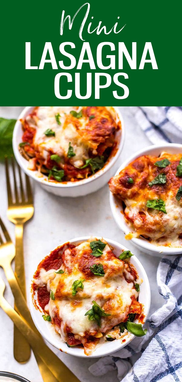 These Super Easy Mini Vegetable Lasagna Cups are such a cute individual serving size version of everyones favourite comfort food, lightened up! #lasagnacups #minilasagna