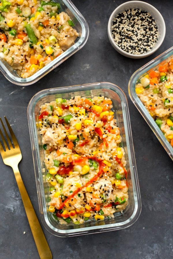 Instant Pot Chicken Fried Rice Meal Prep Bowls - The Girl ...