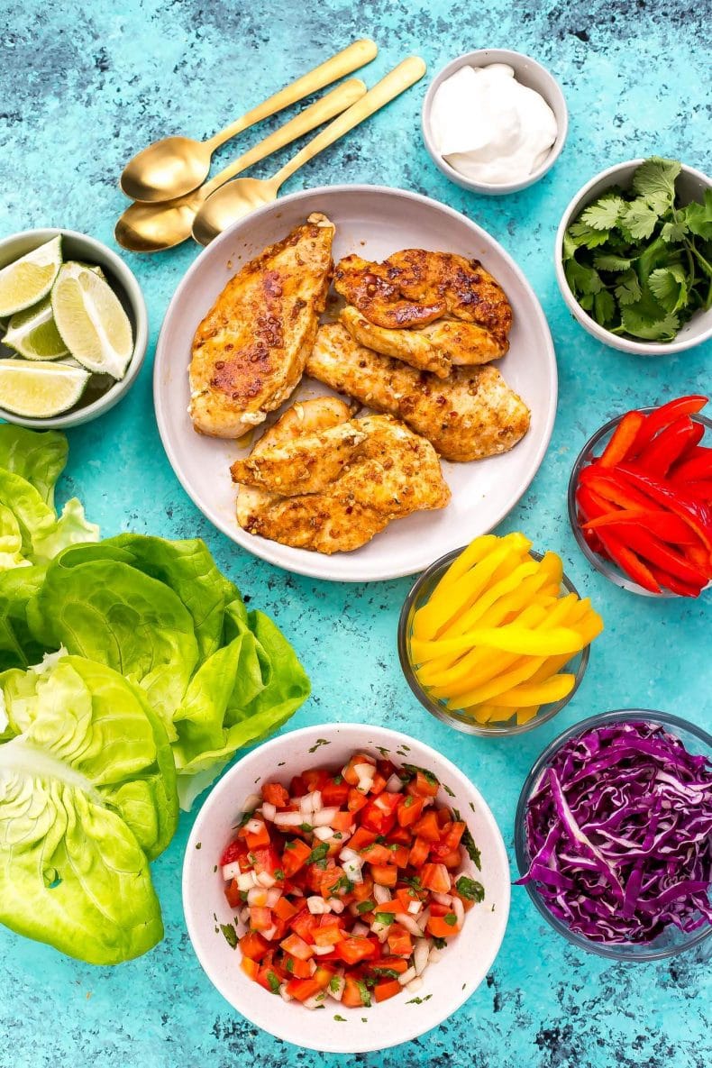 Low Carb Mexican Chicken Lettuce Wraps