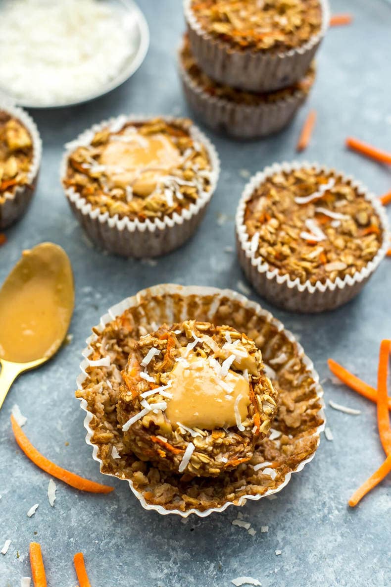 Meal Prep Carrot Cake Oatmeal Muffin Cups