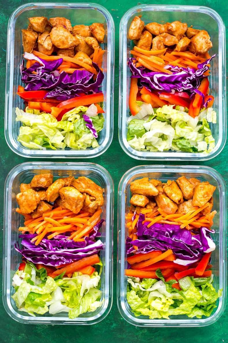 Peanut Chicken Meal Prep Bowls {Low-Carb} - The Girl on Bloor