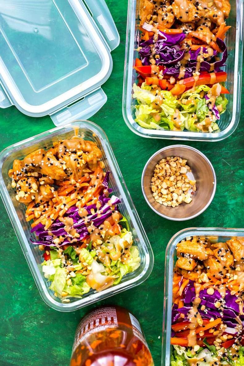 Peanut Chicken Meal Prep Bowls