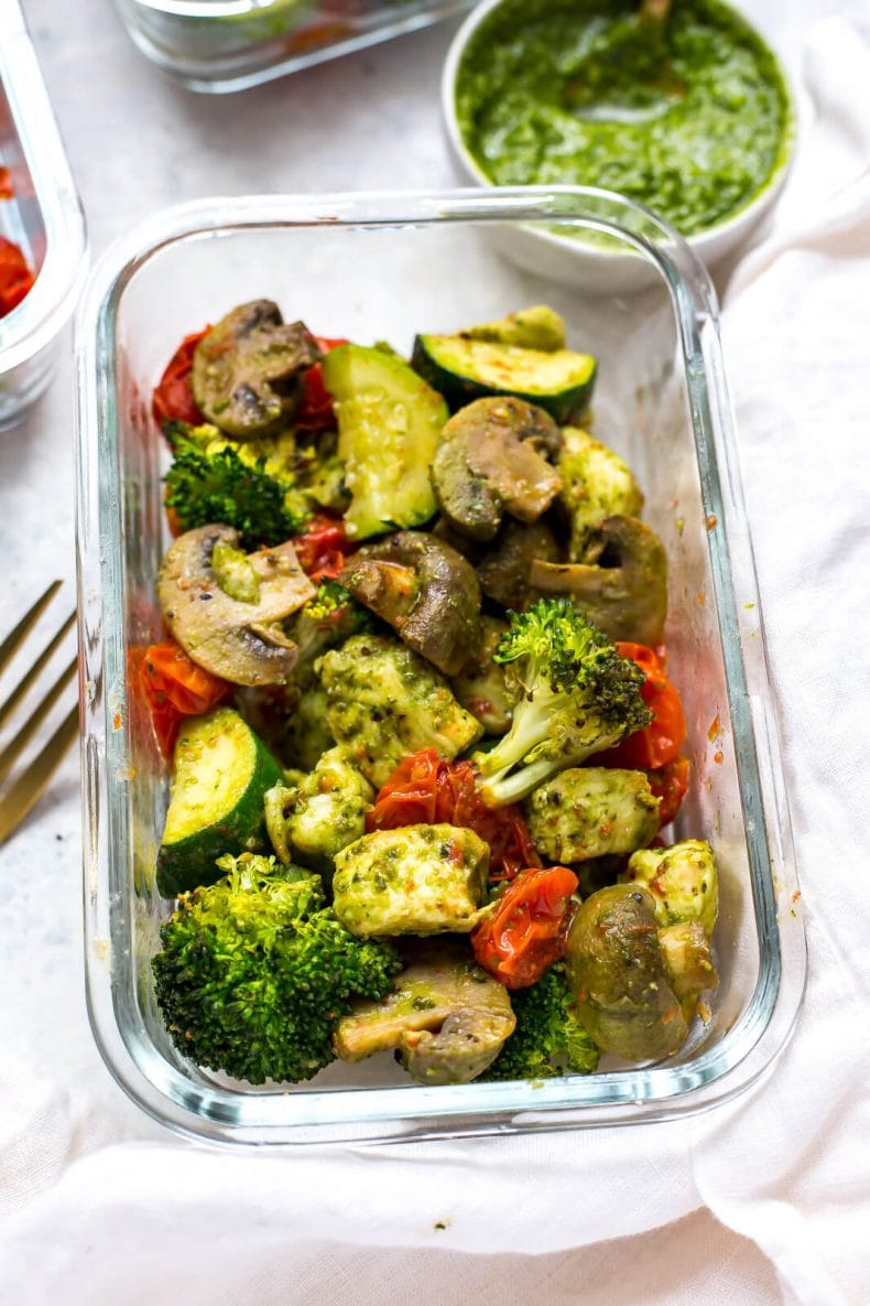 Sheet Pan Pesto Chicken Meal Prep Bowls The Girl on Bloor