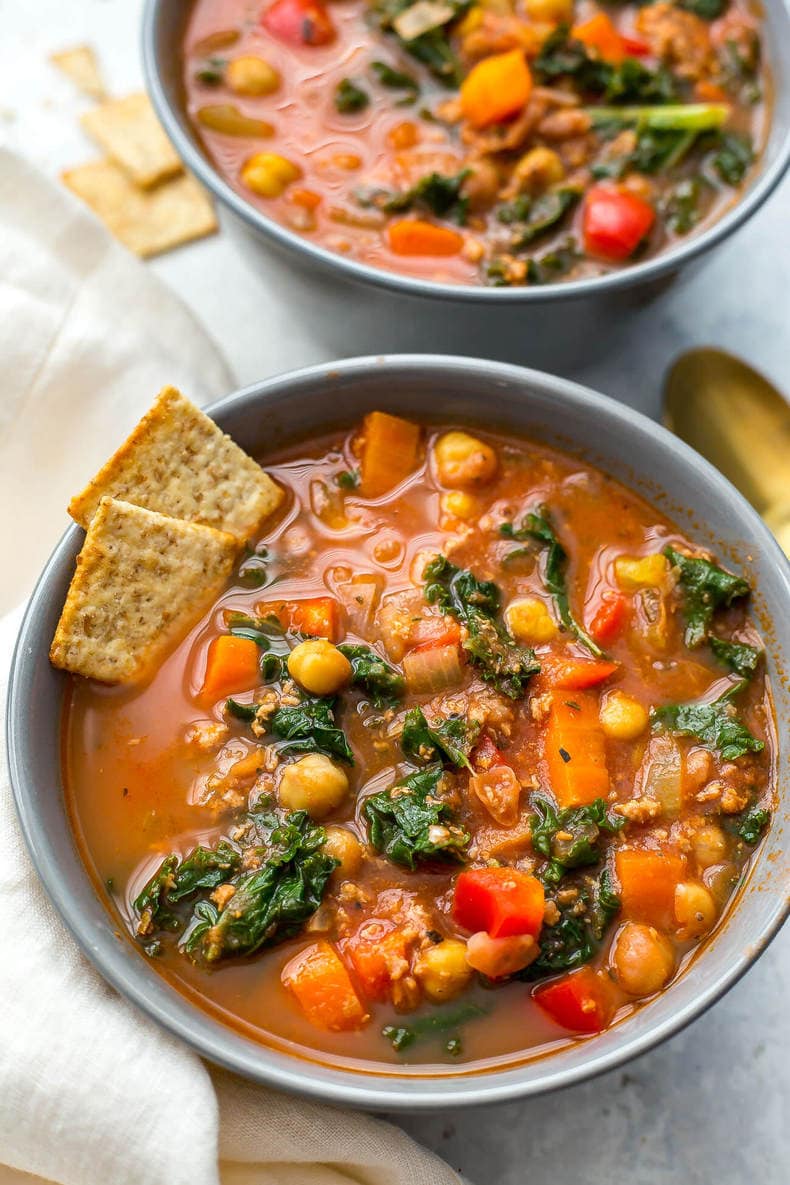 Slow Cooker Tuscan Sausage and Kale Soup - The Girl on Bloor