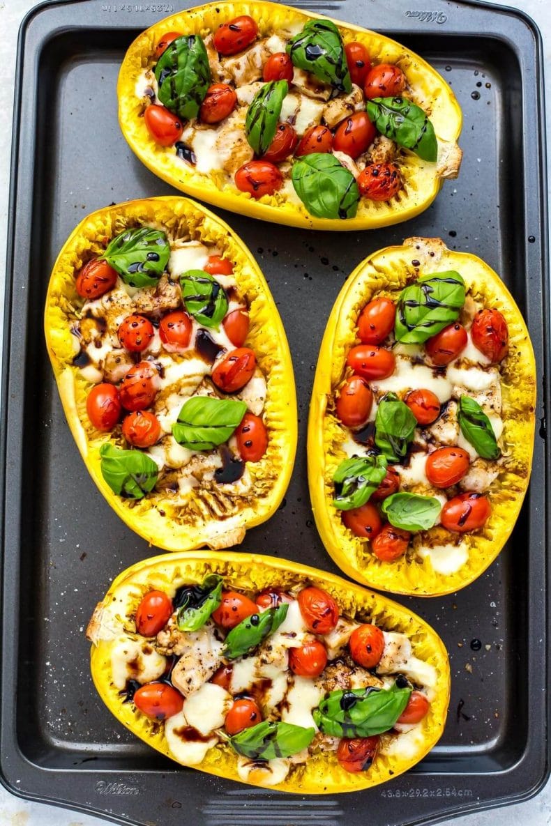 Chicken Caprese Spaghetti Squash