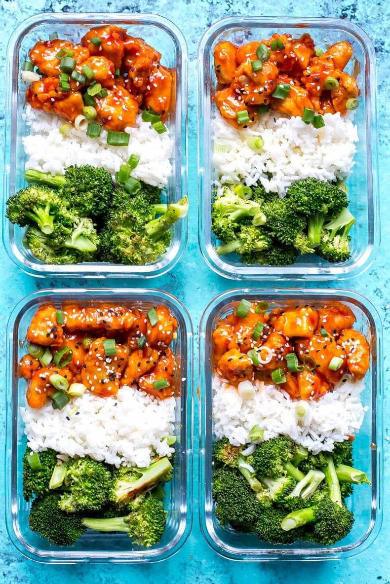 Honey Sriracha Chicken Meal Prep Bowls