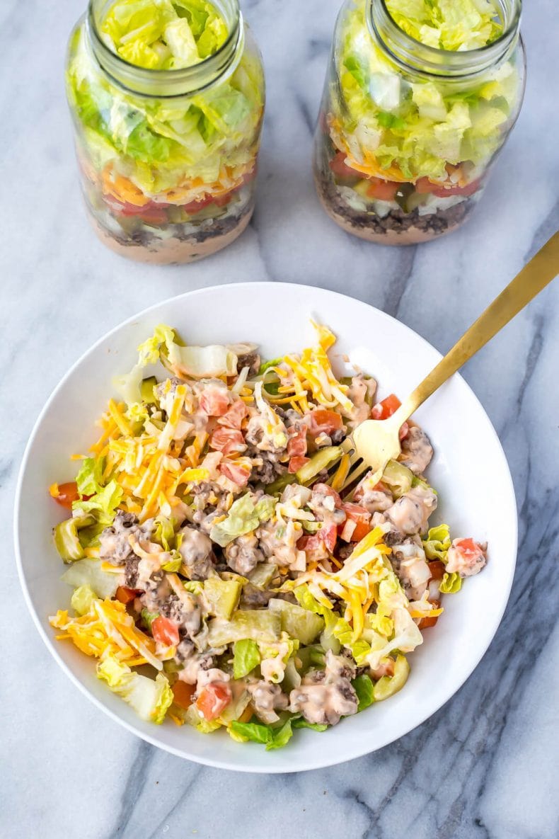 Low Carb Big Mac Salad {Meal Prep} - The Girl on Bloor