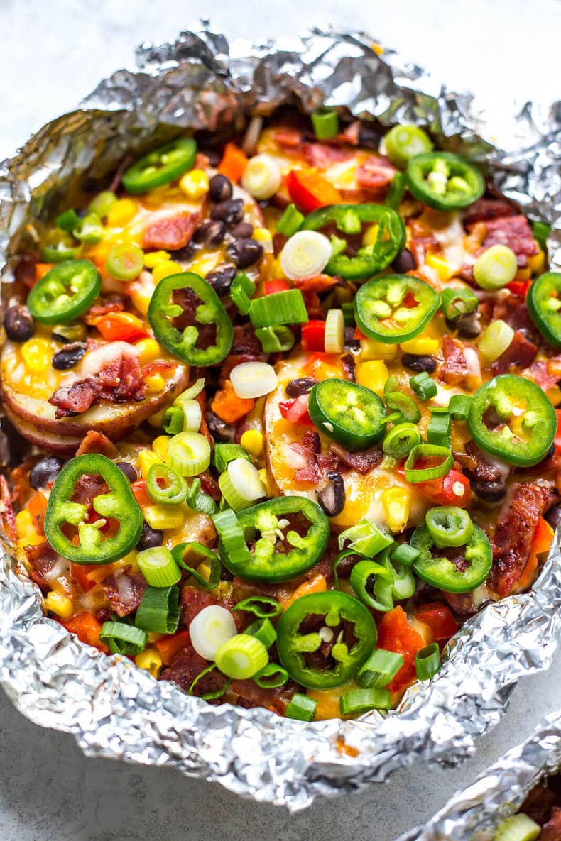 Cheesy Grilled Potatoes in Foil (Potato Nachos!) The Girl on Bloor