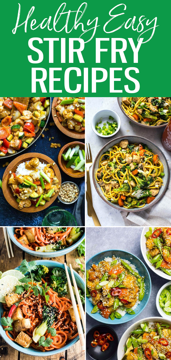 These 18 Healthy, Easy Stir Fry Recipes are perfect for busy weeknights when you're craving takeout or need to clear out your vegetable crisper! #stiryfry #healthyrecipes