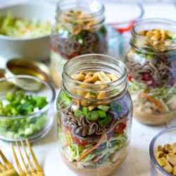 Thai Chicken Soba Noodle Salad Jars