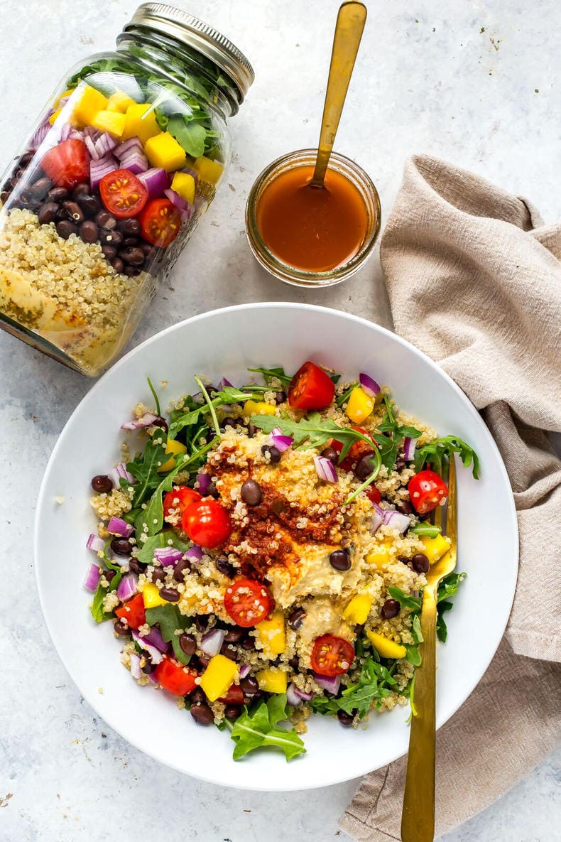 The Ultimate Vegetarian Mason Jar Salad