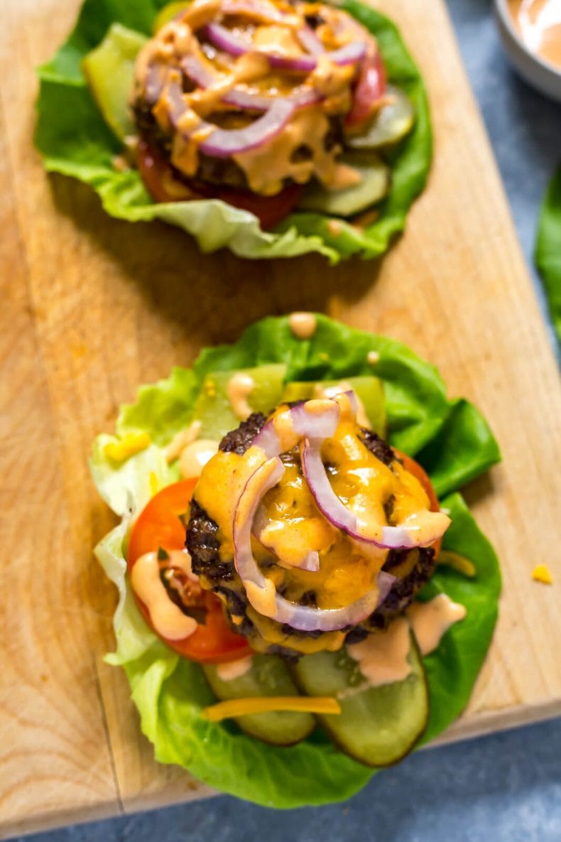 Low Carb Burger Lettuce Wraps with Special Sauce