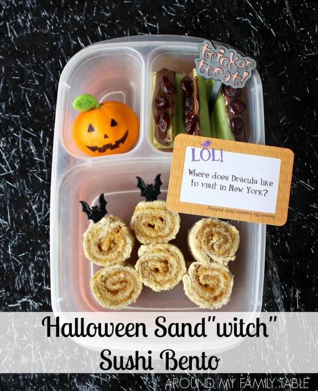 Halloween Sandwitch Sushi Bento Box via Around My Family Table