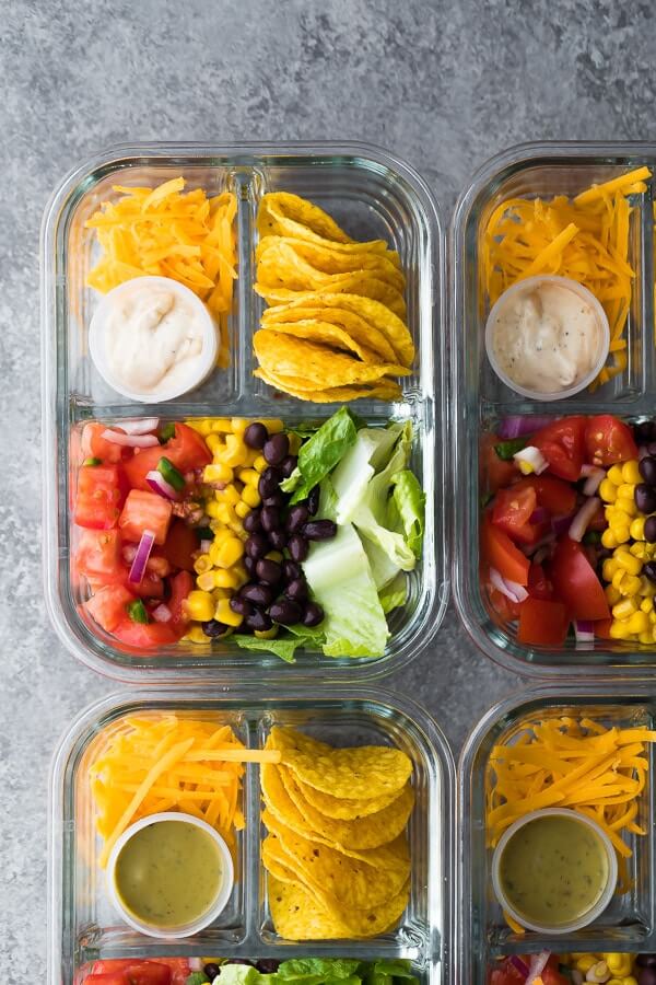 No Cook Taco Salad Bento Box via Sweet Peas and Saffron