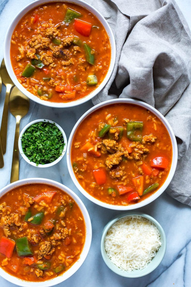 Stuffed Pepper Soup Freezer Meal