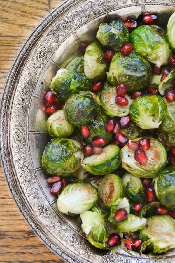 roasted Brussels sprouts with pomegranate