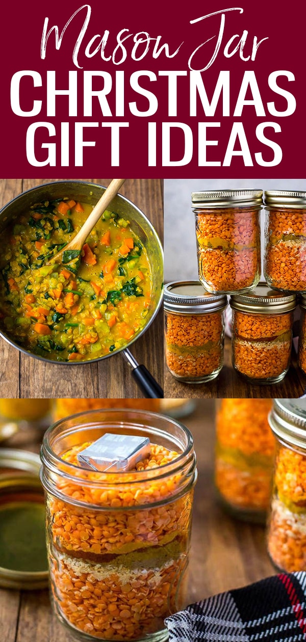 This Curried Lentil Soup in a Jar is an affordable homemade gift idea - read on for more Mason Jar Christmas Gifts that are perfect for the holidays! #masonjar #christmasgifts