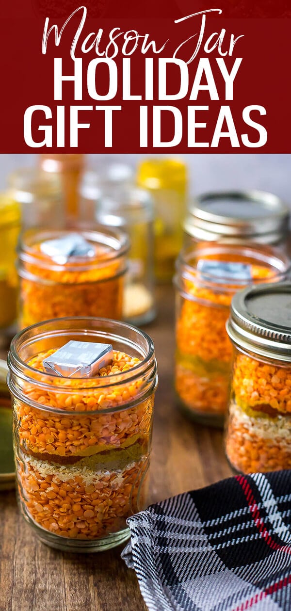 This Curried Lentil Soup in a Jar is one of those affordable homemade mason jar gifts that is a perfect Christmas food gift! It makes a delicious, hearty soup - especially with added vegetables!
