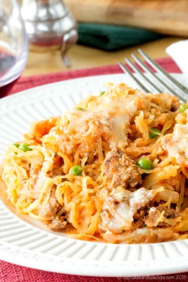 Baked Spaghetti Squash Casserole with Sausage