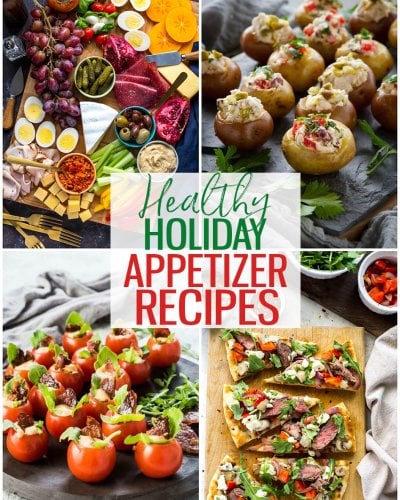 Healthy appetizers are not always easy to find at holiday parties. Ring in the new year in a healthy way with a few of these easy healthy appetizer recipes! #healthyappetizers #holidayappetizers