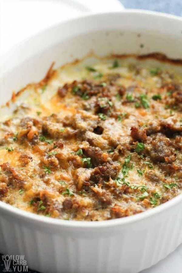 Easy Sausage Casserole with Cheesy Mock Potatoes