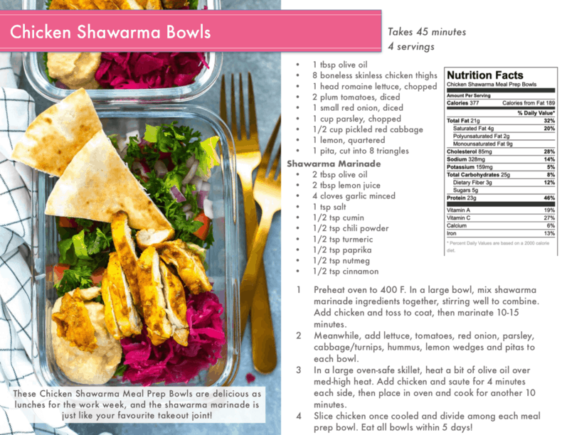 chicken shawarma bowls preview
