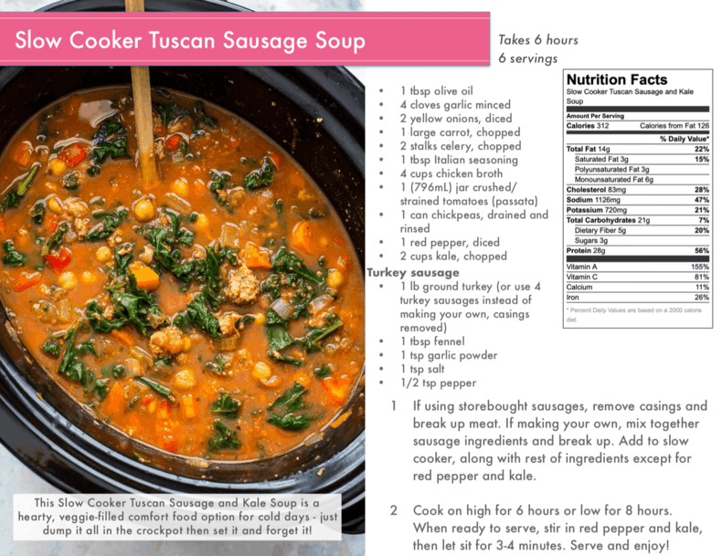 slow cooker tuscan sausage soup preview