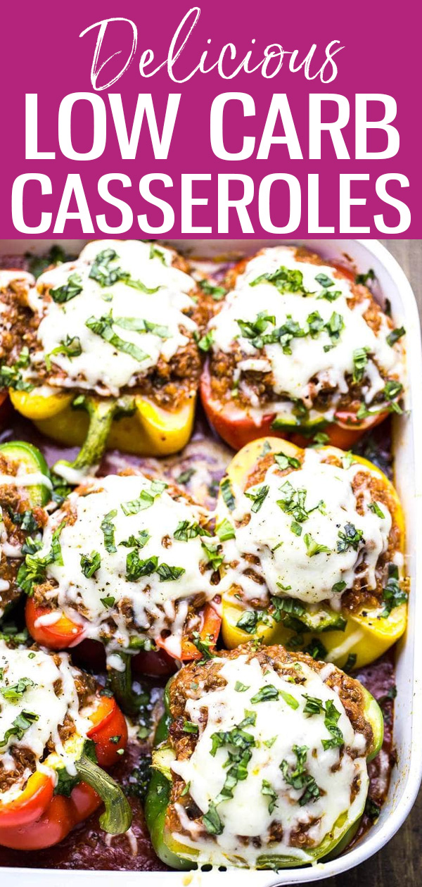 These 20+ Healthy and Delicious Low Carb Casseroles are great for meal prep! Most are freezer-friendly for quick and easy weeknight meals. #lowcarb #casserole