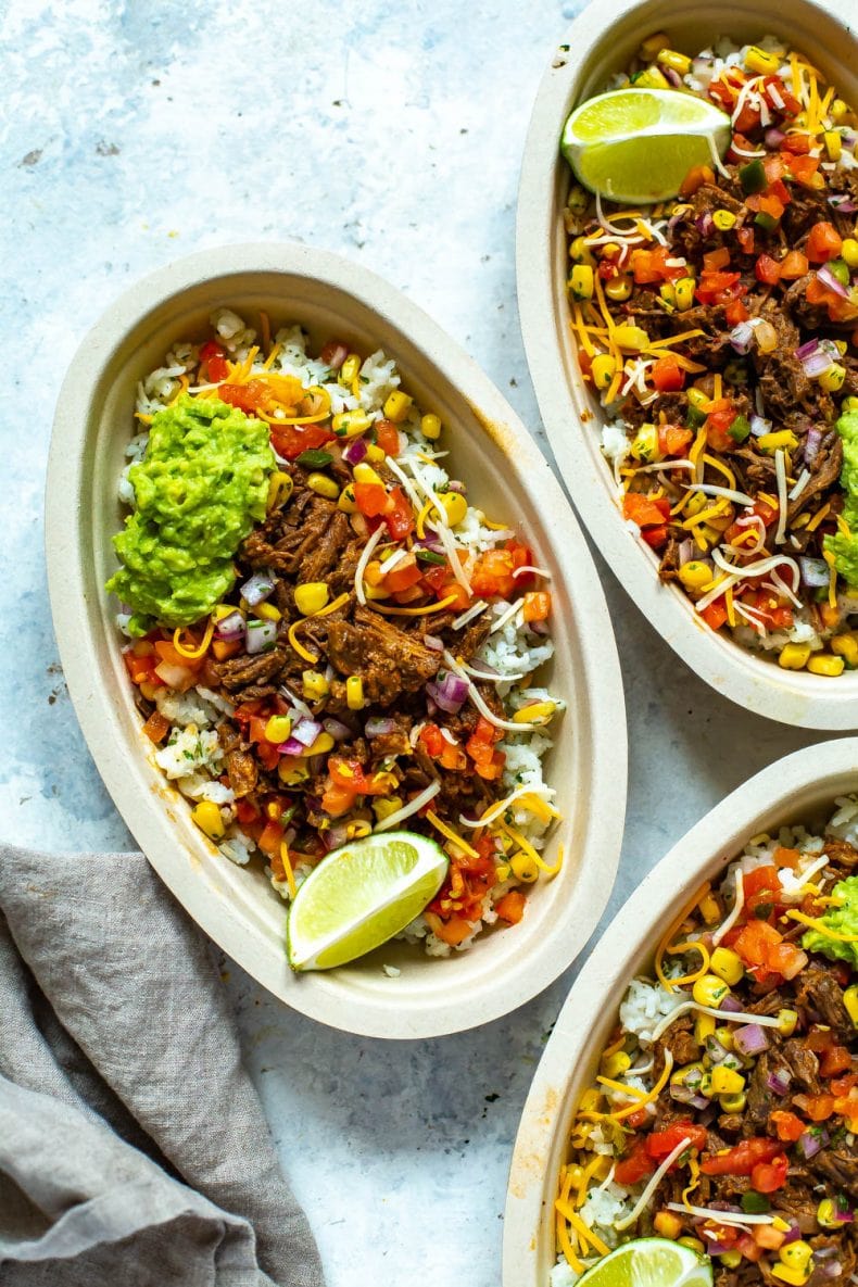 Instant Pot Barbacoa Beef Burrito Bowls