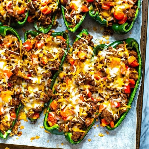 Low Carb Stuffed Poblano Peppers