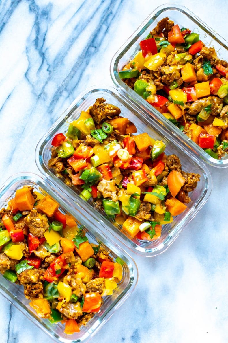 Meal Prep containers with Skinny Taco Bake